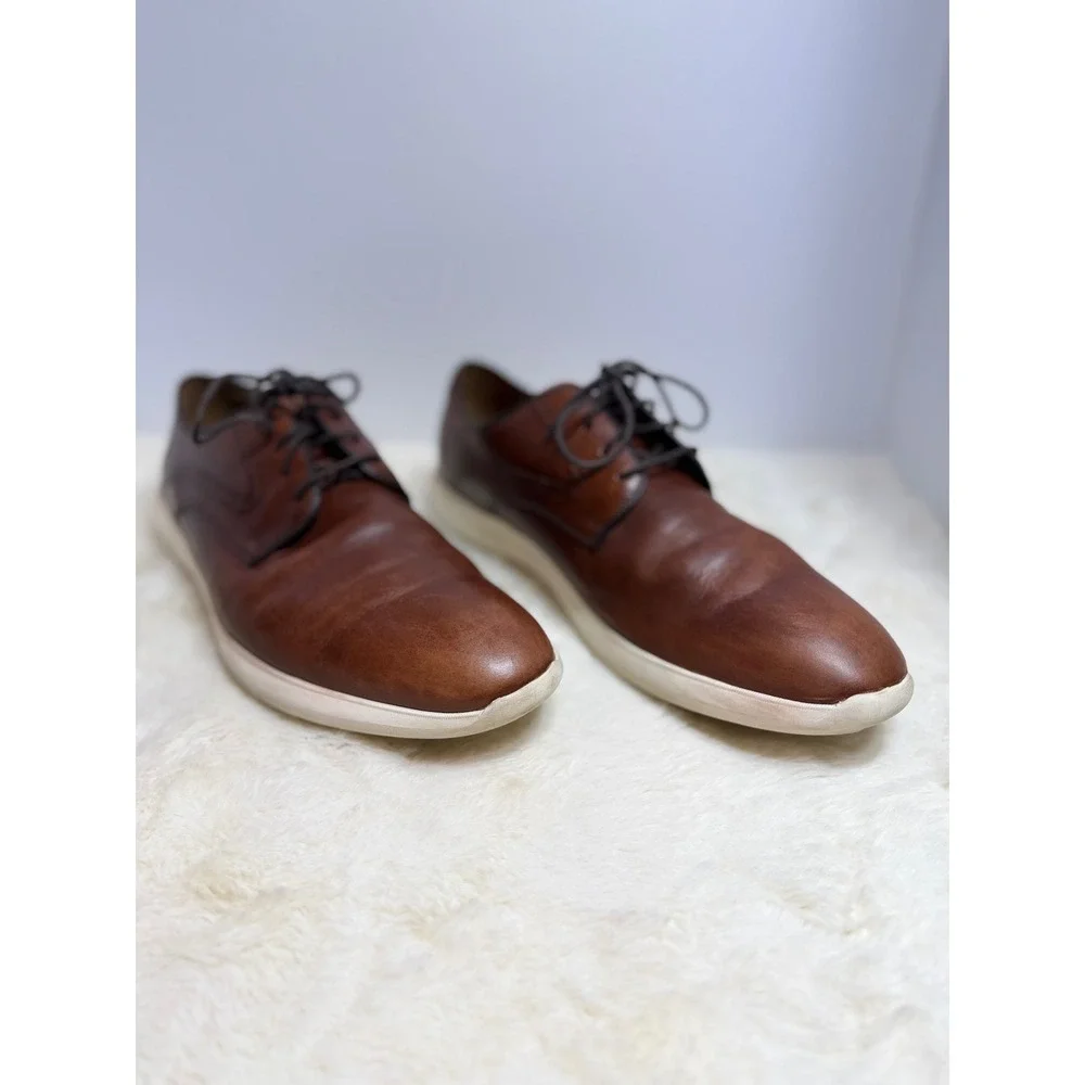 Stacy Adams Mens 9.5M Brown Leather Wingtip Oxford Dress Shoes Perforated